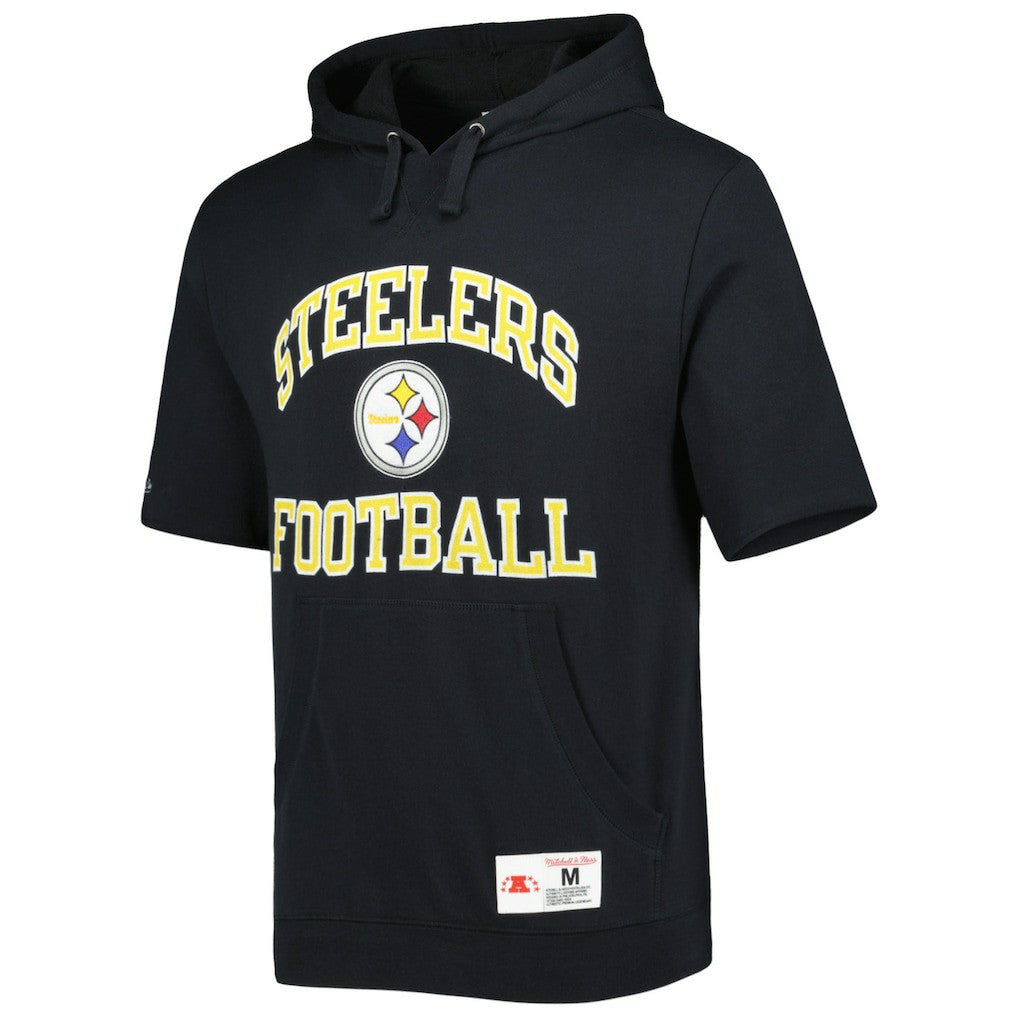Washed Short Sleeve Pullover Hoodie - Pittsburgh Steelers Hoodies