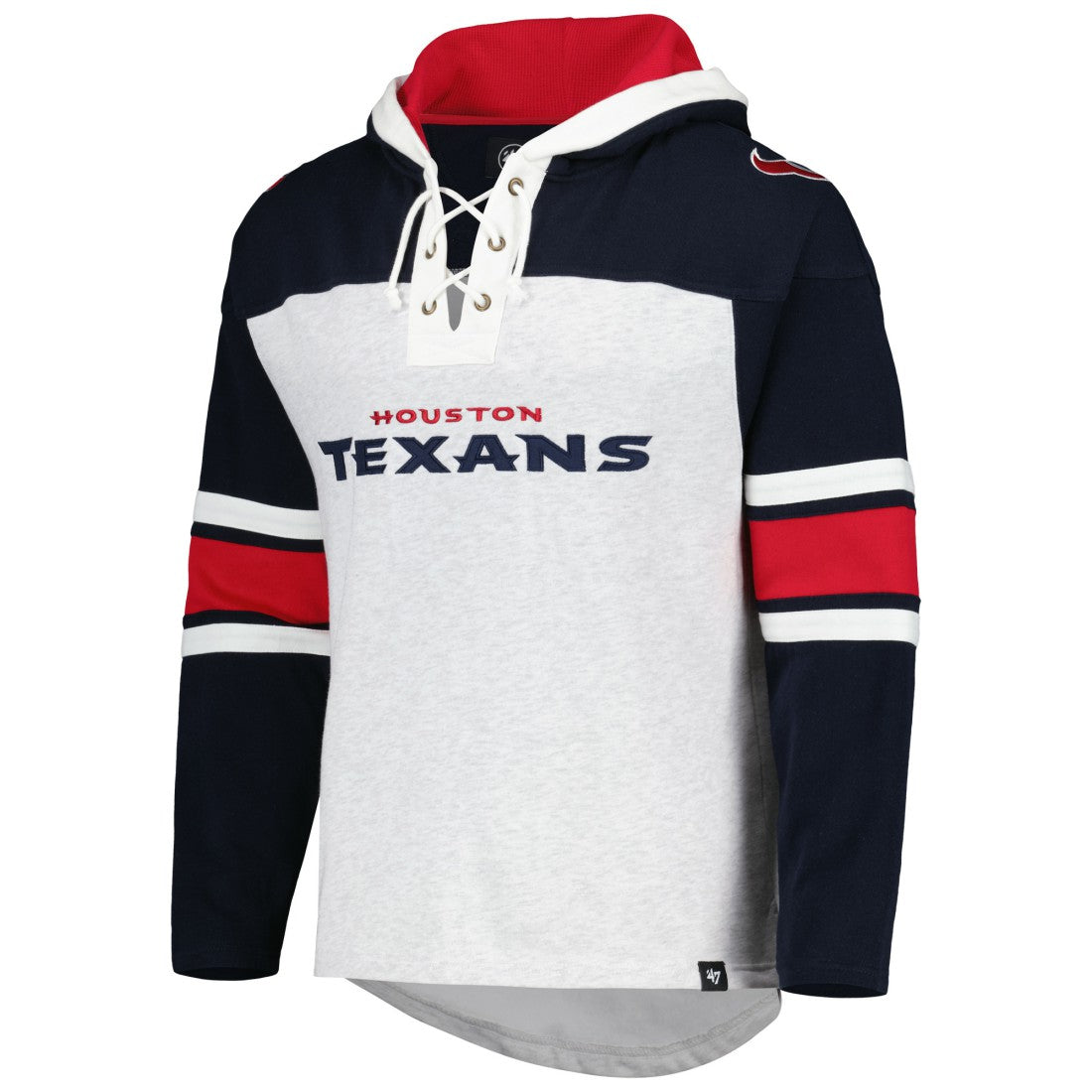 '47 Gridiron Lace-Up Pullover Hoodie - Houston Texans Hoodies