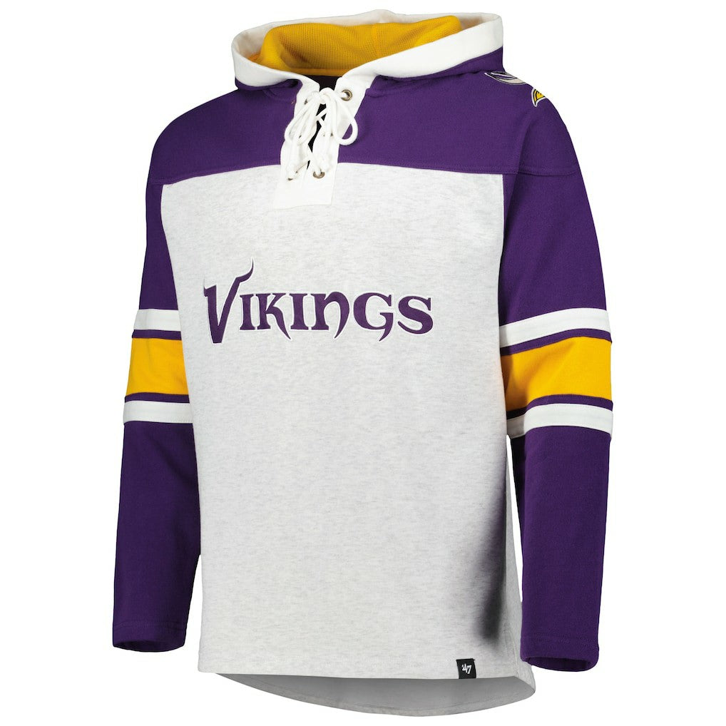 '47 Gridiron Lace-Up Pullover Hoodie - Minnesota Vikings Hoodies