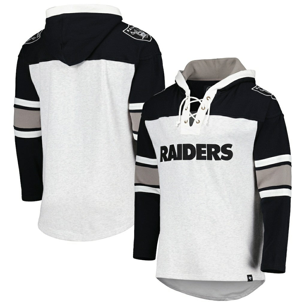 '47 Gridiron Lace-Up Pullover Hoodie - Las Vegas Raiders Hoodies