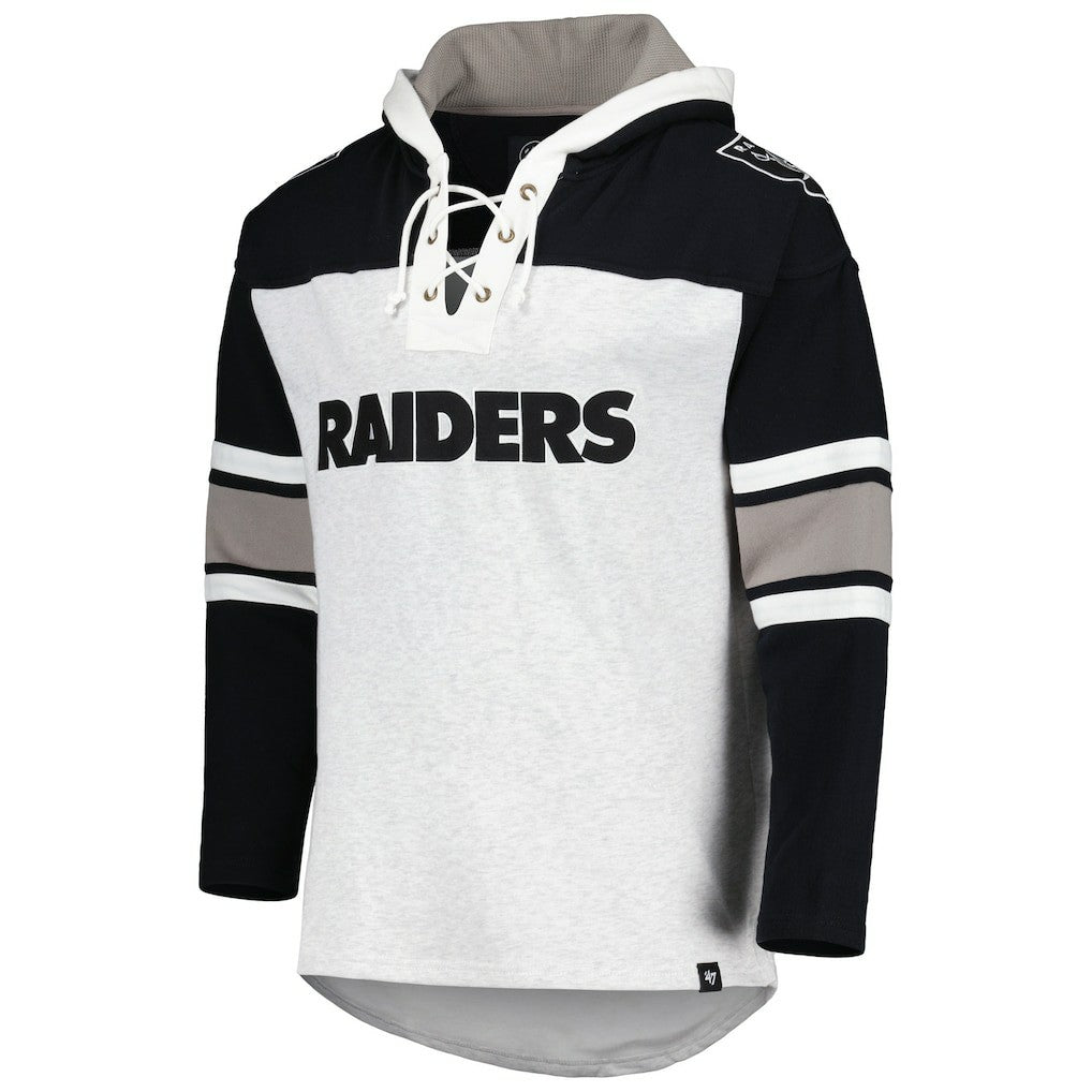 '47 Gridiron Lace-Up Pullover Hoodie - Las Vegas Raiders Hoodies