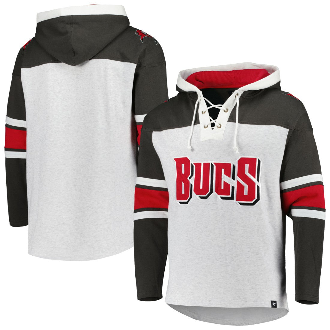 '47 Gridiron Lace-Up Pullover Hoodie - Tampa Bay Buccaneers Hoodies