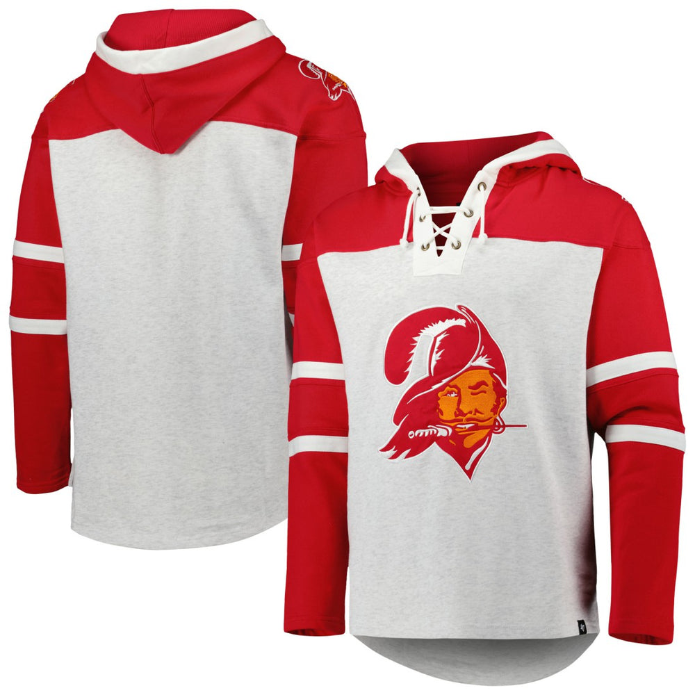 '47 Historic Logo Gridiron Lace-Up Pullover Hoodie - Tampa Bay Buccaneers Hoodies