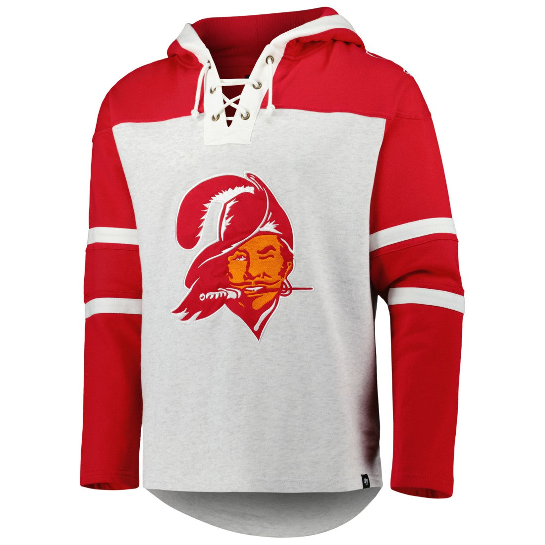 '47 Historic Logo Gridiron Lace-Up Pullover Hoodie - Tampa Bay Buccaneers Hoodies
