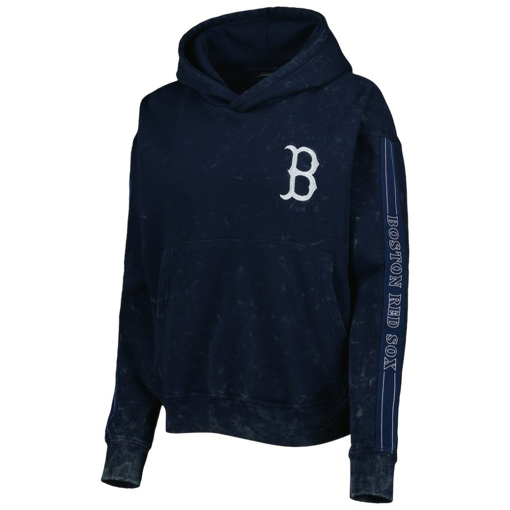 Navy Boston Red Sox The Wild Collective Women's Marble Pullover Hoodie