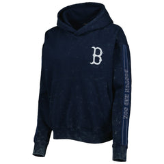 Navy Boston Red Sox The Wild Collective Women's Marble Pullover Hoodie