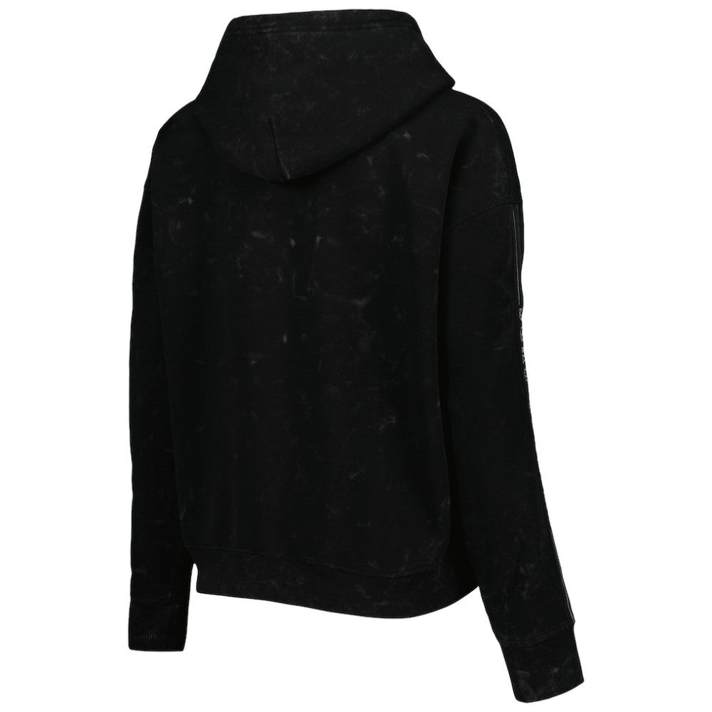 Black Chicago Cubs The Wild Collective Women's Marble Pullover Hoodie