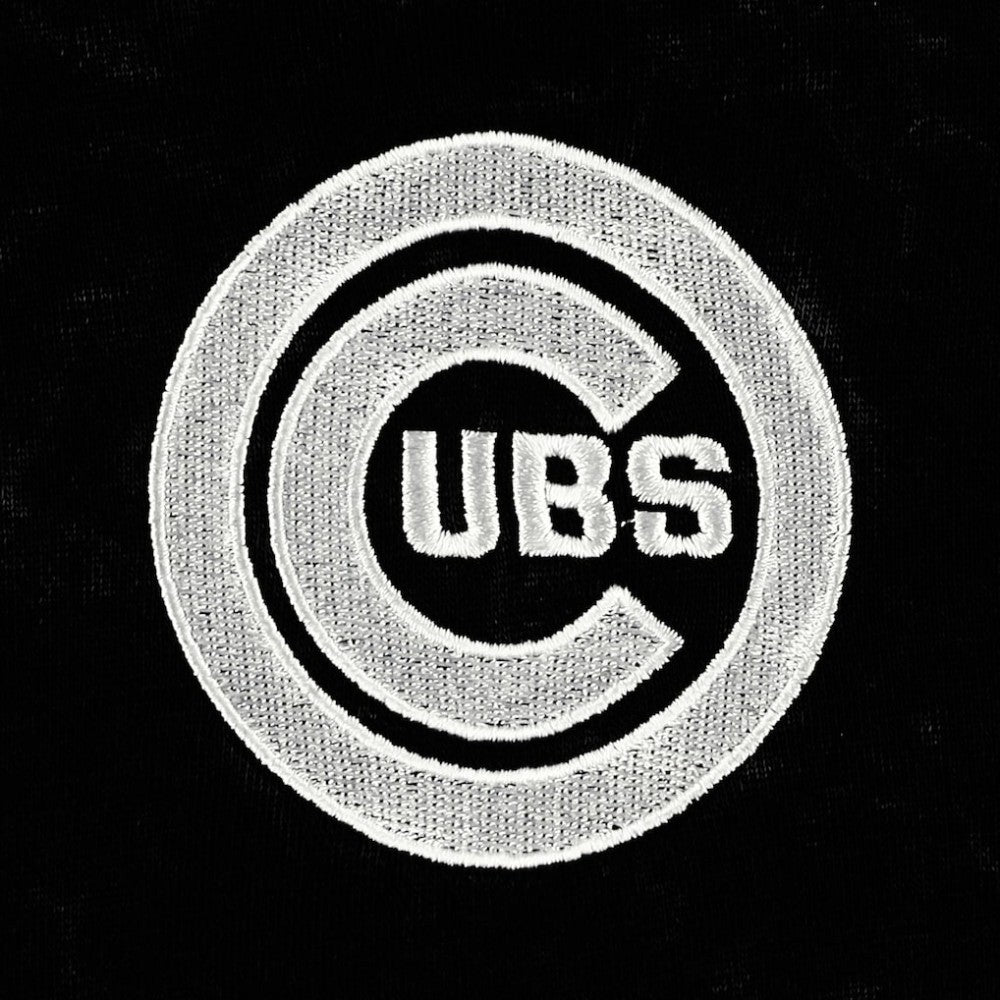 Black Chicago Cubs The Wild Collective Women's Marble Pullover Hoodie