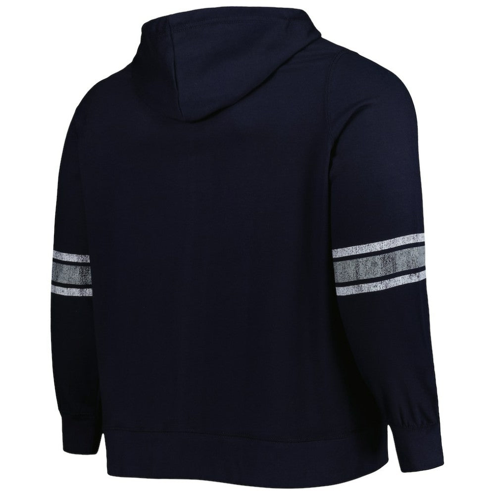 Navy/Heather Gray Boston Red Sox Women's Plus Size Front Logo Full-Zip Hoodie