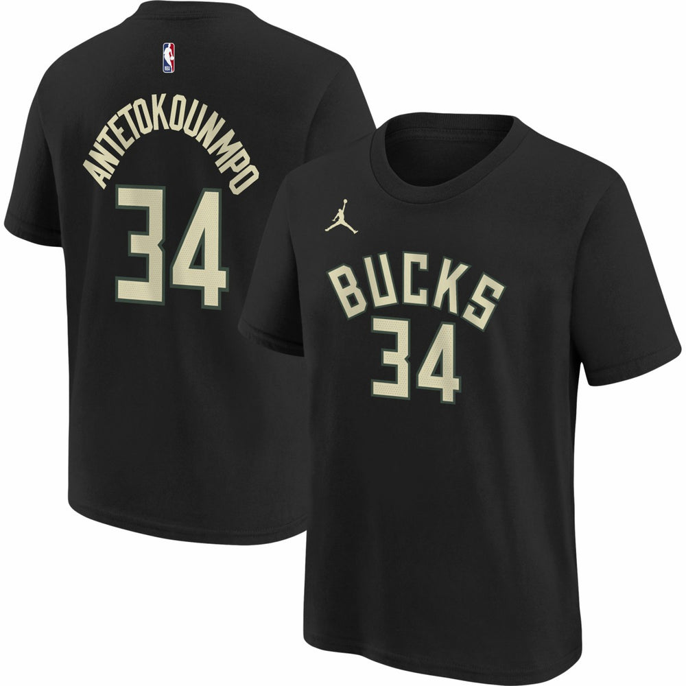 Giannis Antetokounmpo Milwaukee Bucks Jordan Brand Youth Statement Edition Name & Number Player T-Shirt
