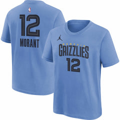 Ja Morant Memphis Grizzlies Jordan Brand Youth Statement Edition Name & Number Player T-Shirt