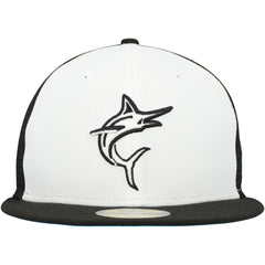 White/Black Miami Marlins New Era 2023 On-Field Batting Practice 59FIFTY Fitted Hat