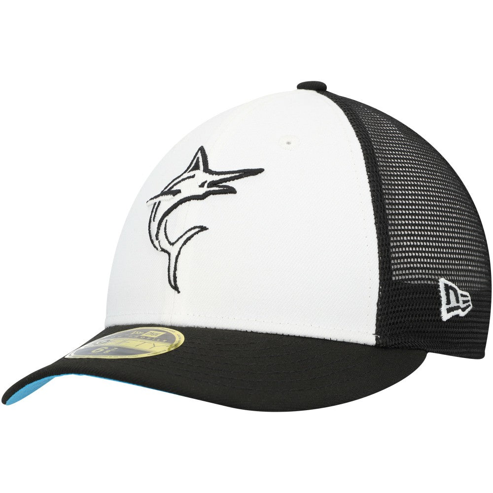 Black/White Miami Marlins New Era 2023 On-Field Batting Practice Low Profile 59FIFTY Fitted Hat
