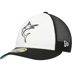 Black/White Miami Marlins New Era 2023 On-Field Batting Practice Low Profile 59FIFTY Fitted Hat