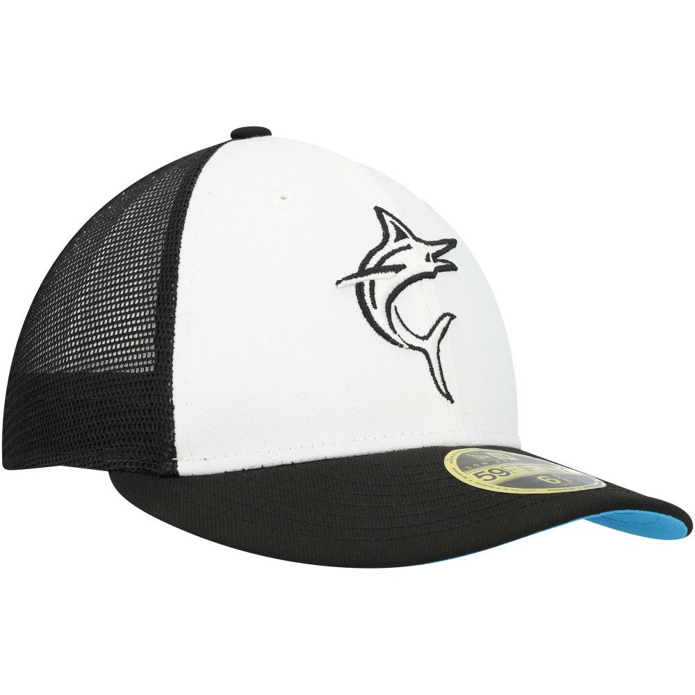 Black/White Miami Marlins New Era 2023 On-Field Batting Practice Low Profile 59FIFTY Fitted Hat