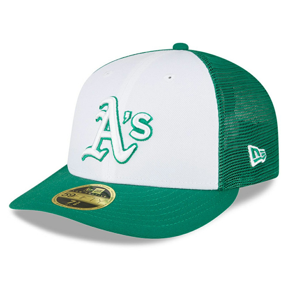 White/Green Athletics New Era 2023 On-Field Batting Practice Low Profile 59FIFTY Fitted Hat