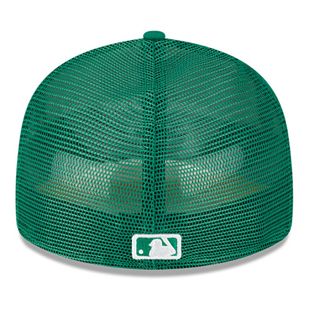 White/Green Athletics New Era 2023 On-Field Batting Practice Low Profile 59FIFTY Fitted Hat