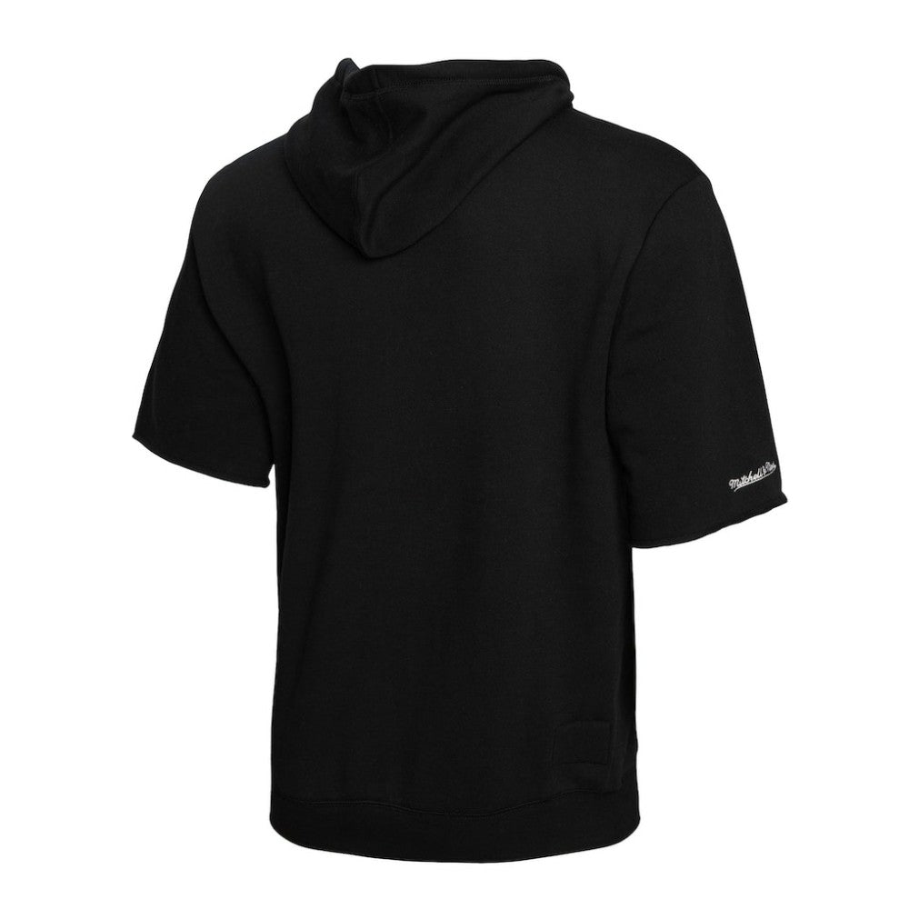 Black Chicago White Sox Mitchell & Ness Cooperstown Collection Washed Fleece Pullover Short Sleeve Hoodie