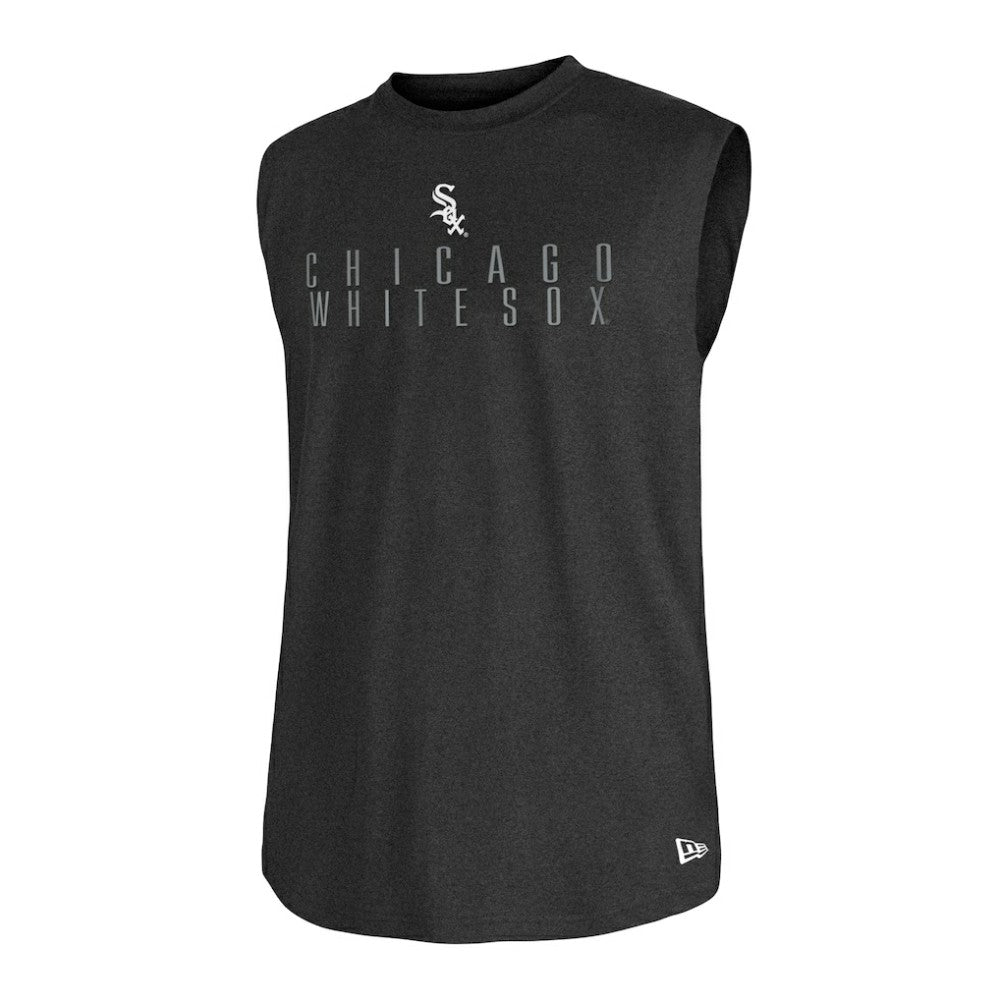 Heather Black Chicago White Sox New Era Team Muscle Tank Top