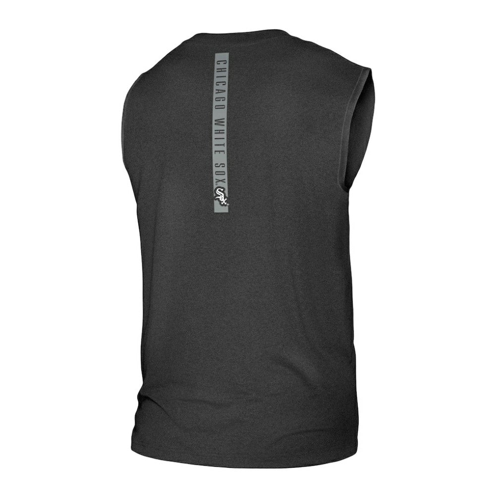 Heather Black Chicago White Sox New Era Team Muscle Tank Top