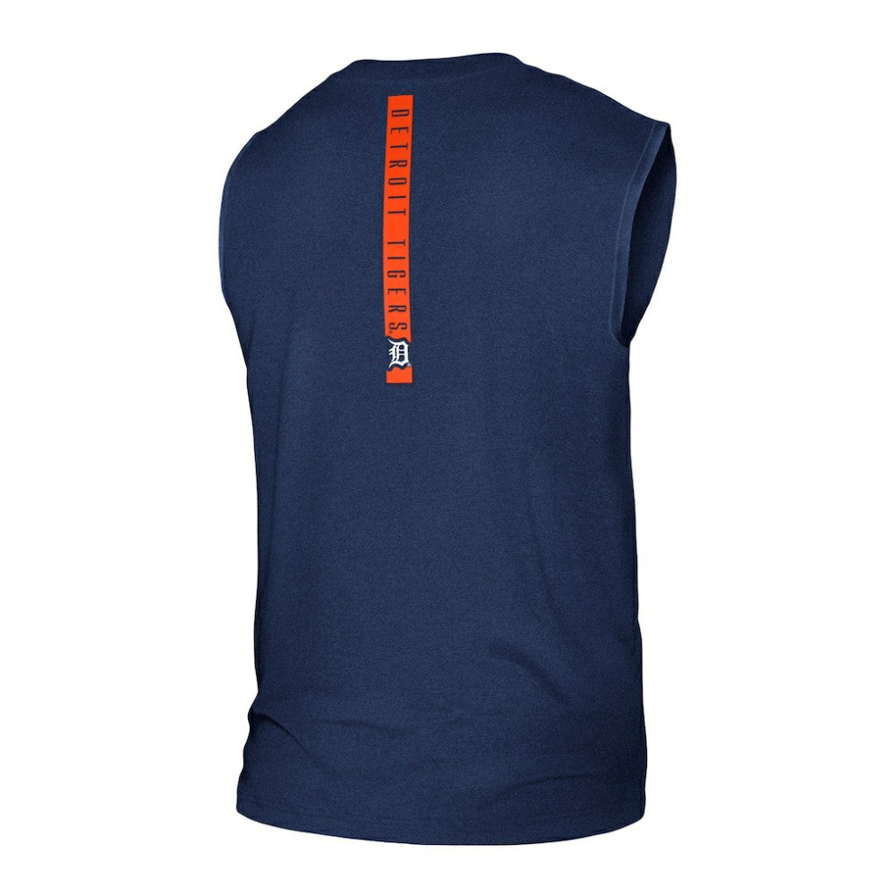 Heather Navy Detroit Tigers New Era Team Muscle Tank Top