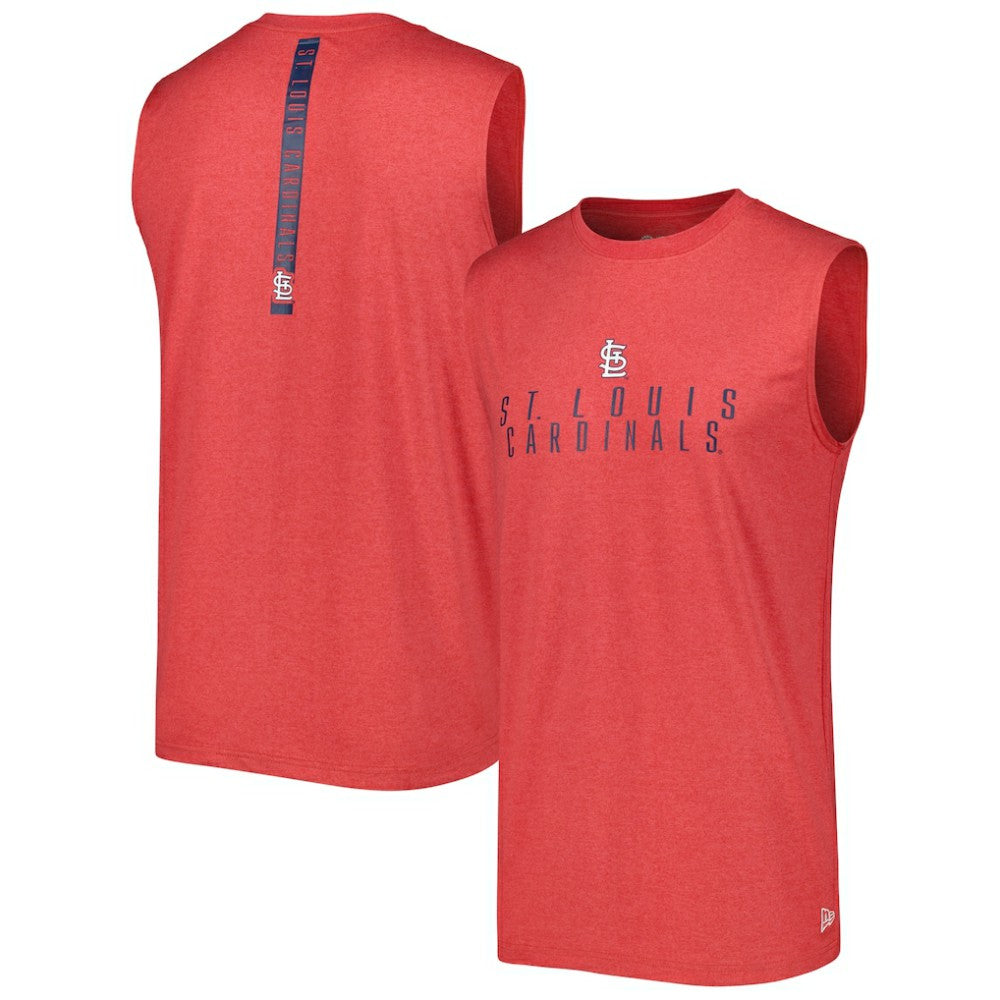 Heather Red St. Louis Cardinals New Era Team Muscle Tank Top