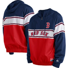 Navy Boston Red Sox New Era Ripstop Raglan Quarter-Zip Hoodie
