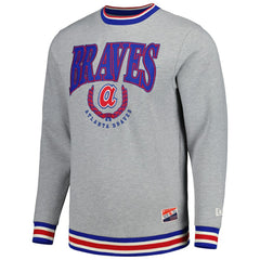 Heather Gray Atlanta Braves New Era Throwback Classic Pullover Sweatshirt