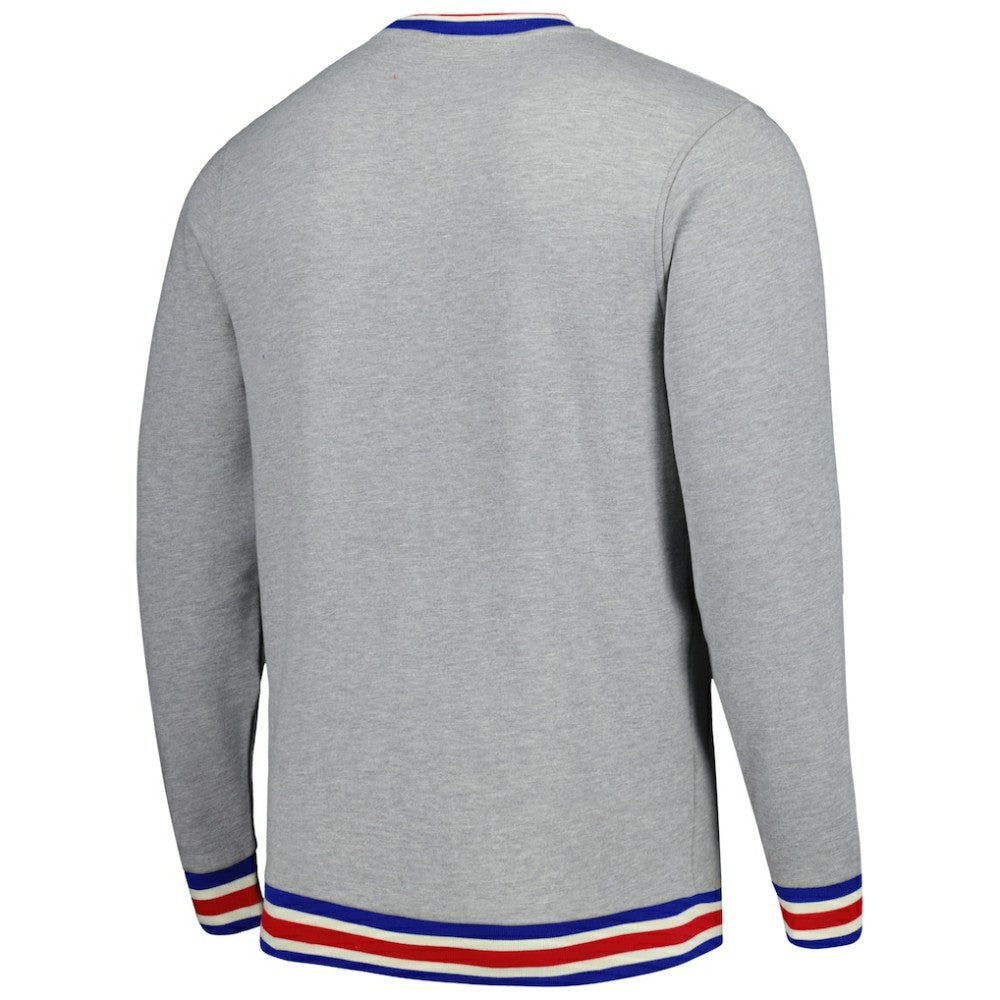 Heather Gray Atlanta Braves New Era Throwback Classic Pullover Sweatshirt