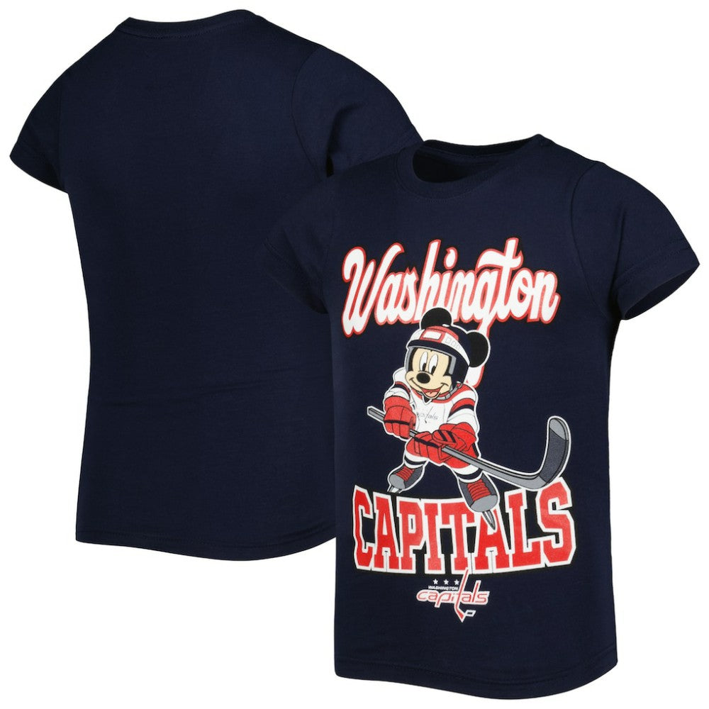 NHL Washington Capitals Girls Youth Mickey Mouse Go Team Go T-Shirt