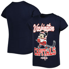 NHL Washington Capitals Girls Youth Mickey Mouse Go Team Go T-Shirt
