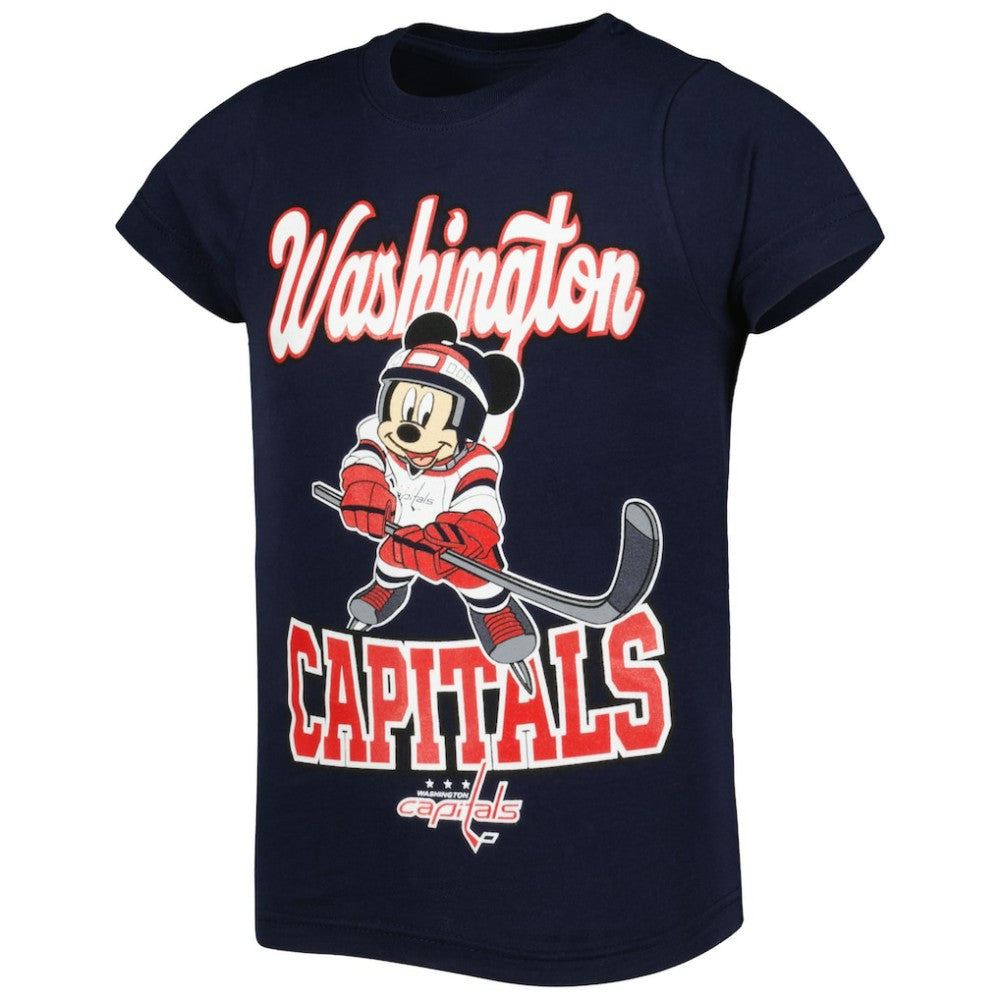 NHL Washington Capitals Girls Youth Mickey Mouse Go Team Go T-Shirt