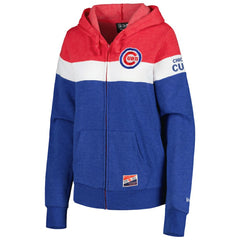 Heather Royal Chicago Cubs New Era Women's Colorblock Full-Zip Hoodie Jacket
