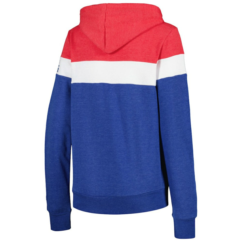 Heather Royal Chicago Cubs New Era Women's Colorblock Full-Zip Hoodie Jacket