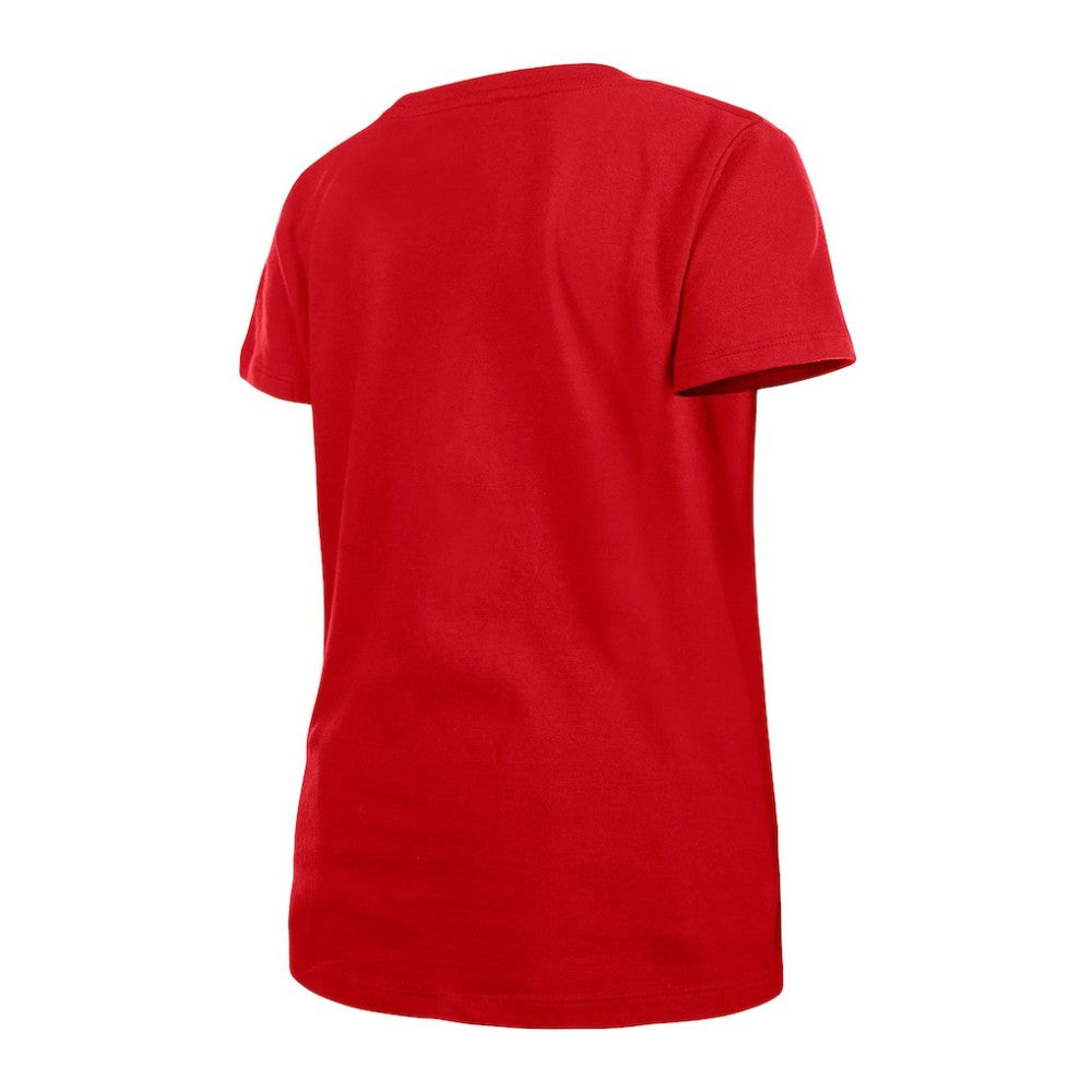 Red Washington Nationals New Era Girls Youth Flip Sequin Team V-Neck T-Shirt