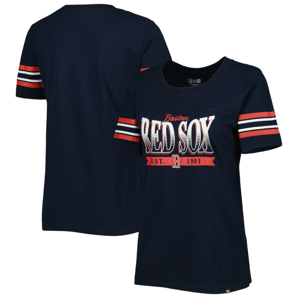 Navy Boston Red Sox New Era Women's Team Stripe T-Shirt
