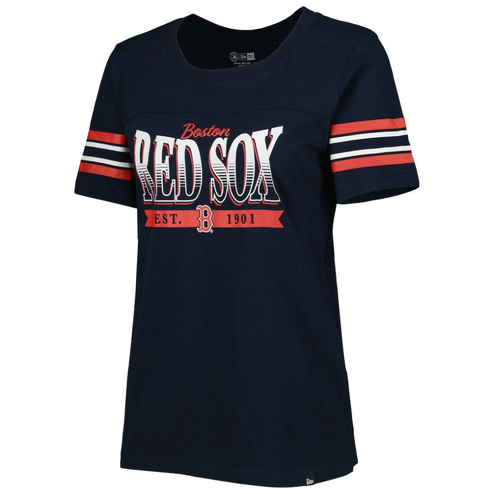 Navy Boston Red Sox New Era Women's Team Stripe T-Shirt