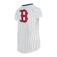 White Boston Red Sox New Era Girls Youth Pinstripe V-Neck T-Shirt