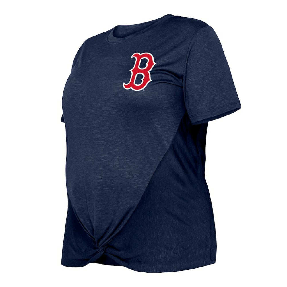 Navy Boston Red Sox New Era Women's Plus Size Two-Hit Front Knot T-Shirt