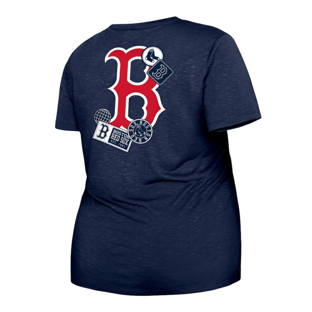 Navy Boston Red Sox New Era Women's Plus Size Two-Hit Front Knot T-Shirt