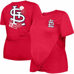 Red St. Louis Cardinals New Era Women's Plus Size Two-Hit Front Knot T-Shirt