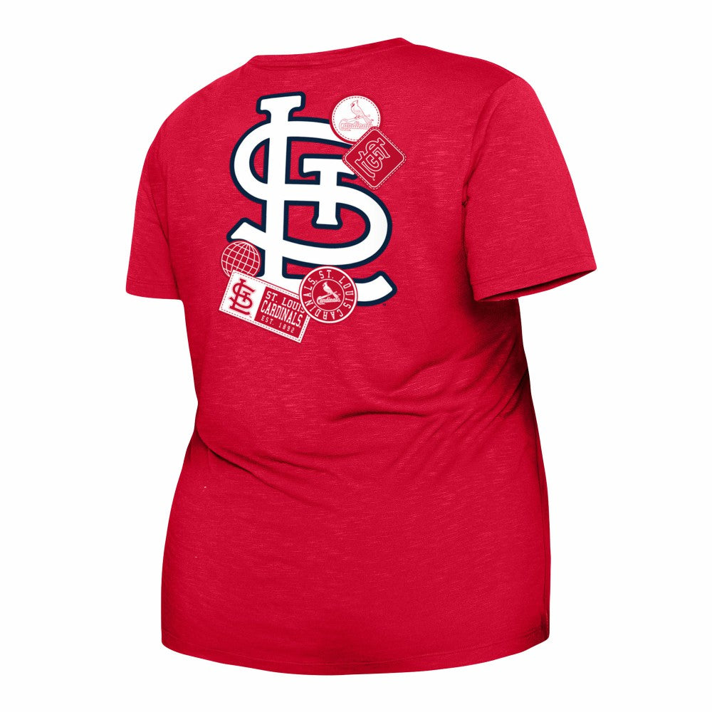 Red St. Louis Cardinals New Era Women's Plus Size Two-Hit Front Knot T-Shirt