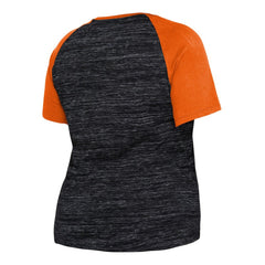 Black San Francisco Giants New Era Women's Plus Size Space Dye Raglan V-Neck T-Shirt