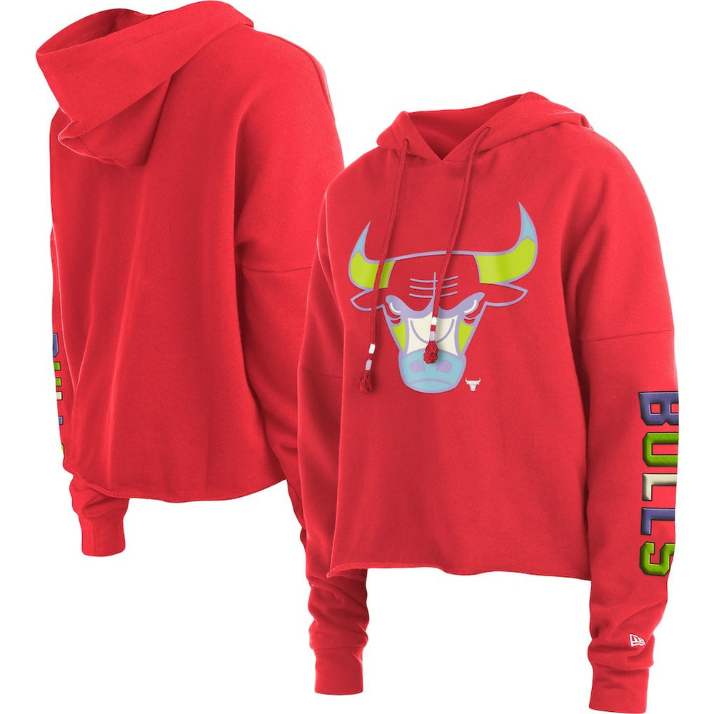 New Era Chicago Bulls Women's Color Pack Cropped Top Pullover Hoodie