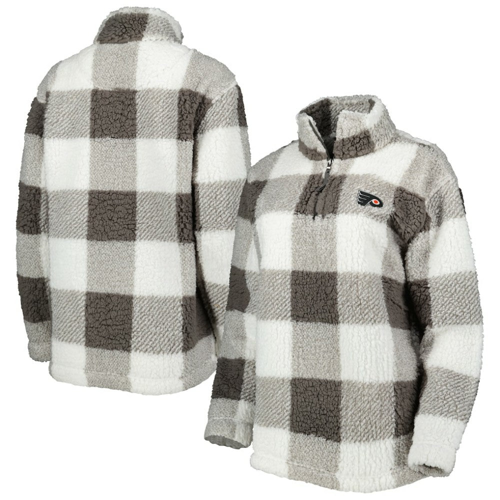 NHL Philadelphia Flyers G-III 4Her by Carl Banks Women's Logo Plaid Sherpa Quarter-Zip Jacket