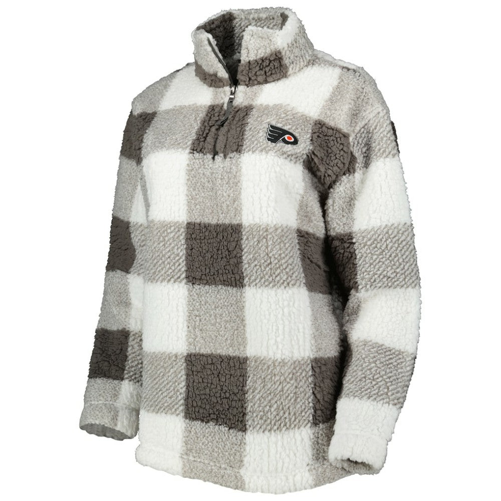 NHL Philadelphia Flyers G-III 4Her by Carl Banks Women's Logo Plaid Sherpa Quarter-Zip Jacket
