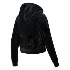 Philadelphia 76ers Pro Standard Women's Triple Black Velour Full-Zip Hoodie discount