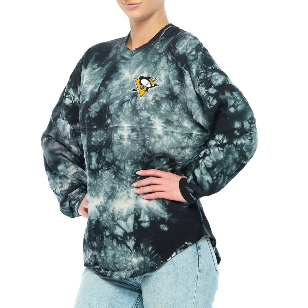 NHL Pittsburgh Penguins Fanatics Women's Crystal-Dye Long Sleeve T-Shirt