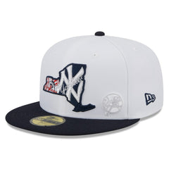 White/Navy New York Yankees New Era State 59FIFTY Fitted Hat