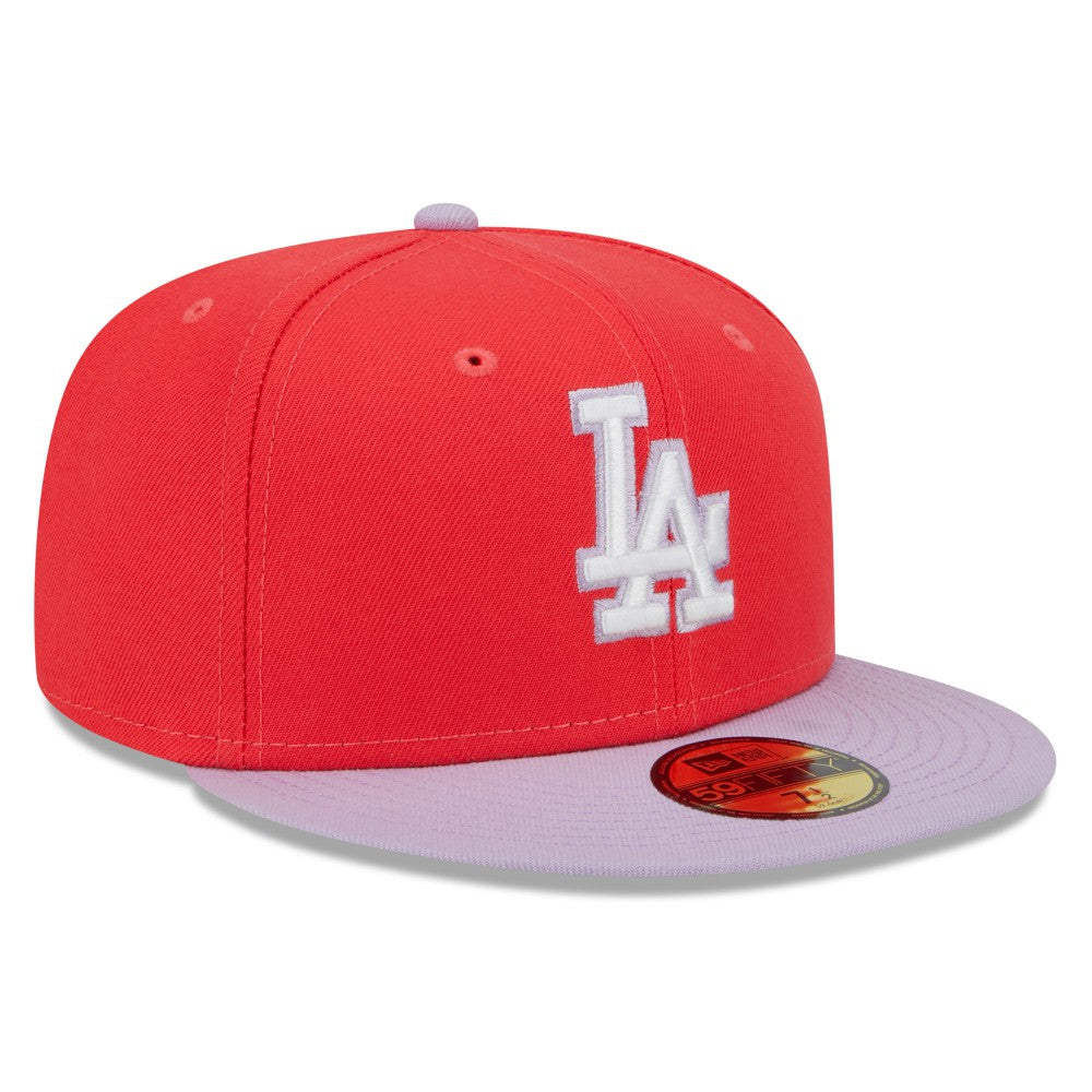 Red/Lavender Los Angeles Dodgers New Era Spring Color Two-Tone 59FIFTY Fitted Hat